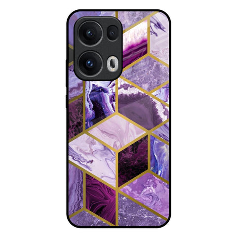 Purple Rhombus Marble Oppo Reno13 Pro 5G Glass Back Cover Online