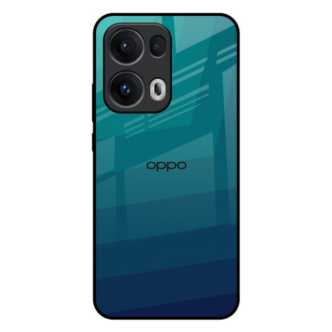 Green Triangle Pattern Oppo Reno13 Pro 5G Glass Back Cover Online