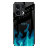 Teal Flames Oppo Reno13 Pro 5G Glass Back Cover Online