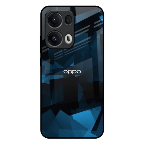Polygonal Blue Box Oppo Reno13 Pro 5G Glass Back Cover Online