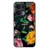 Flowers & Butterfly Oppo Reno13 Pro 5G Glass Back Cover Online