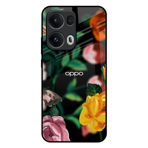 Flowers & Butterfly Oppo Reno13 Pro 5G Glass Back Cover Online