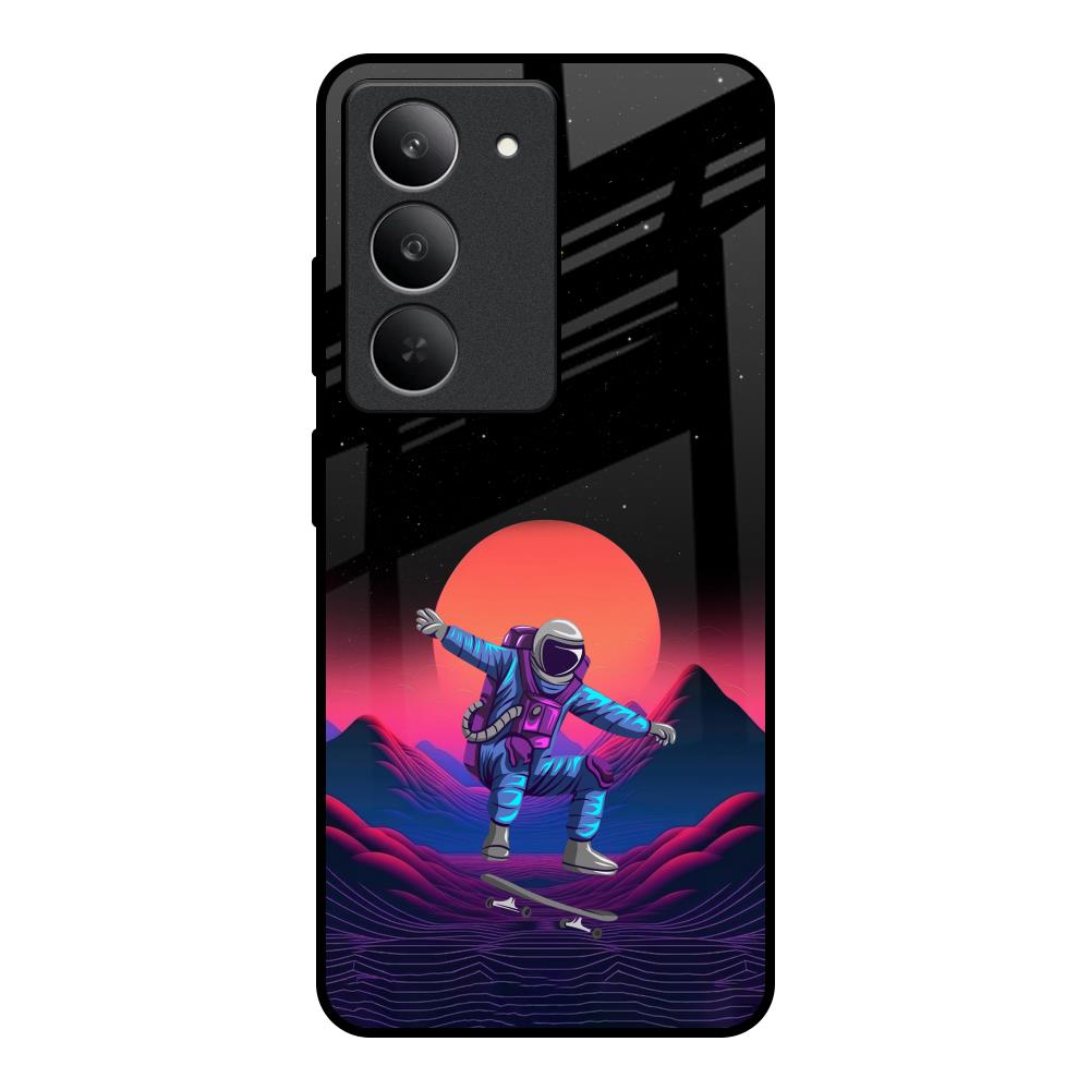 Retro Astronaut Realme 14x 5G Glass Back Cover Online