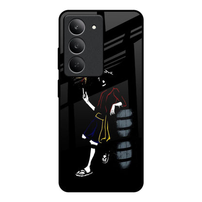 Luffy Line Art Realme 14x 5G Glass Back Cover Online