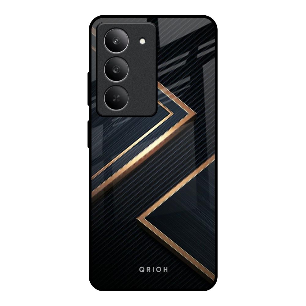 Sleek Golden & Navy Realme 14x 5G Glass Back Cover Online
