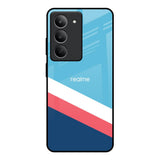 Pink & White Stripes Realme 14x 5G Glass Back Cover Online