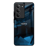 Polygonal Blue Box Realme 14x 5G Glass Back Cover Online