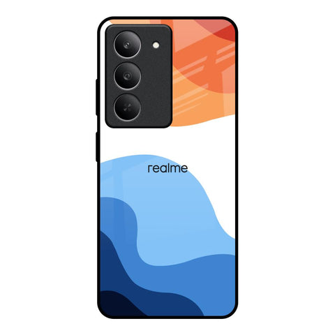 Wavy Color Pattern Realme 14x 5G Glass Back Cover Online