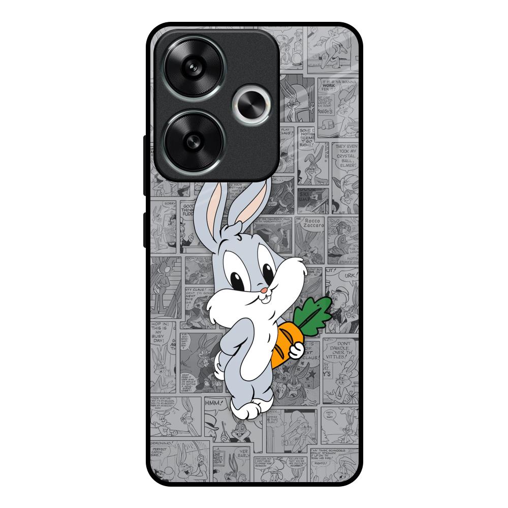Cute Baby Bunny Poco F6 5G Glass Back Cover Online