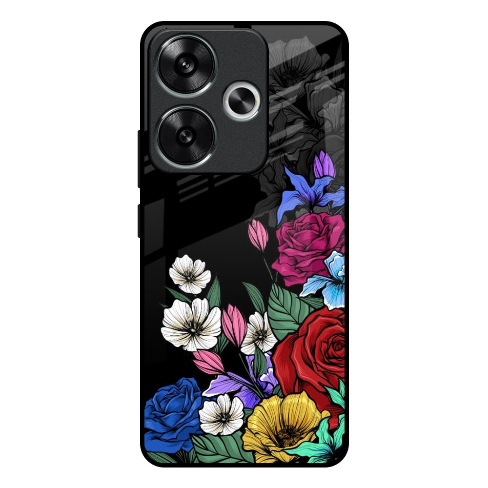 Rose Flower Bunch Art Poco F6 5G Glass Back Cover Online
