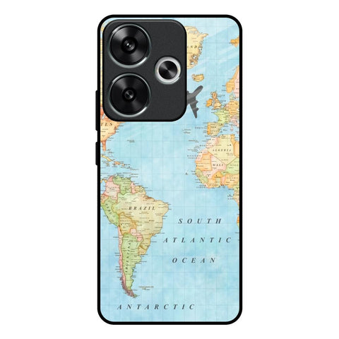 Travel Map Poco F6 5G Glass Back Cover Online