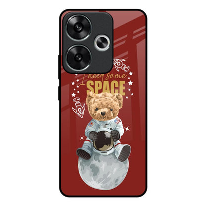 Astronaut Bear Poco F6 5G Glass Back Cover Online