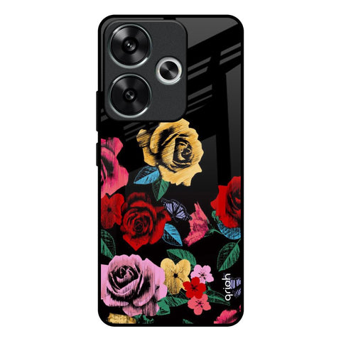 Floral Decorative Poco F6 5G Glass Back Cover Online