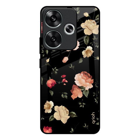 Black Spring Floral Poco F6 5G Glass Back Cover Online