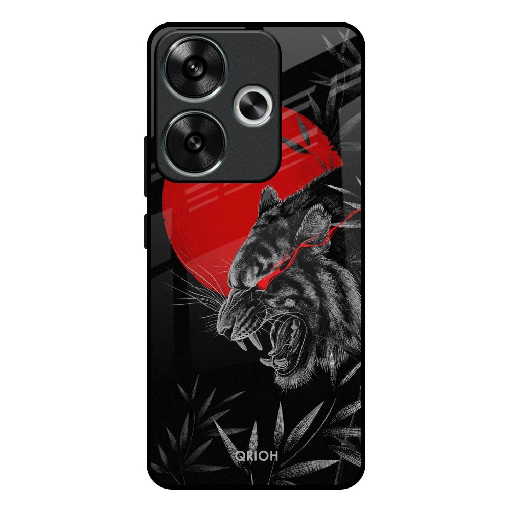 Red Moon Tiger Poco F6 5G Glass Back Cover Online
