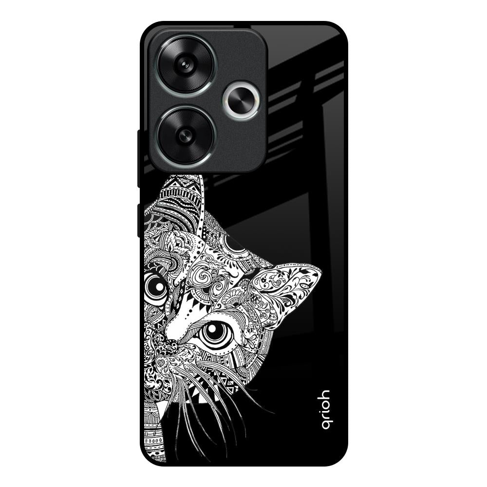 Kitten Mandala Poco F6 5G Glass Back Cover Online