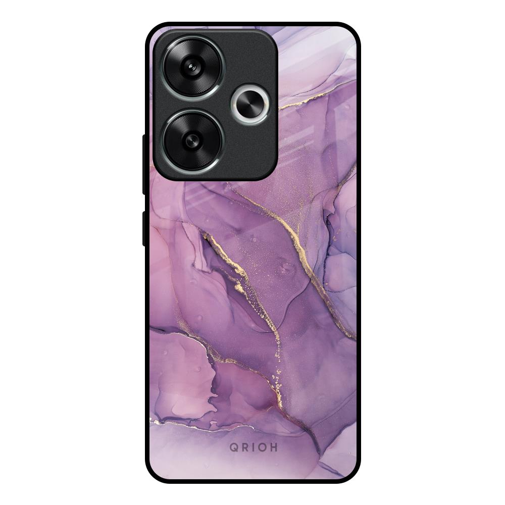 Purple Gold Marble Poco F6 5G Glass Back Cover Online