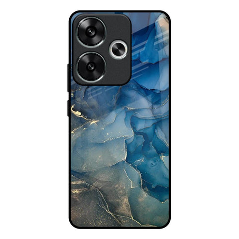 Blue Cool Marble Poco F6 5G Glass Back Cover Online
