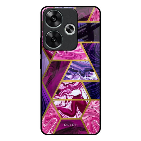 Electroplated Geometric Marble Poco F6 5G Glass Back Cover Online