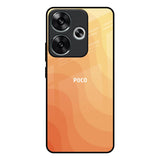 Orange Curve Pattern Poco F6 5G Glass Back Cover Online