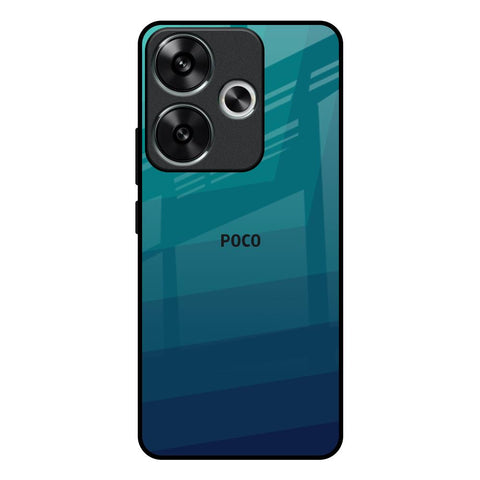Green Triangle Pattern Poco F6 5G Glass Back Cover Online