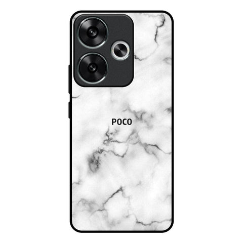 Satin White Marble Poco F6 5G Glass Back Cover Online