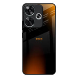 Orange Black Fusion Poco F6 5G Glass Back Cover Online