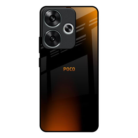 Orange Black Fusion Poco F6 5G Glass Back Cover Online