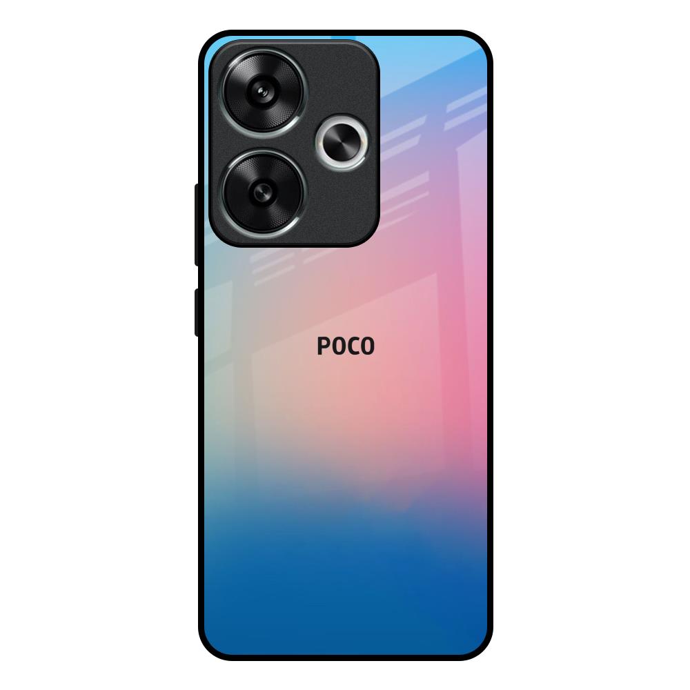 Blue & Pink Ombre Poco F6 5G Glass Back Cover Online