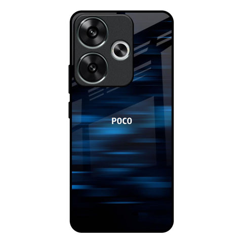 Blue Rough Abstract Poco F6 5G Glass Back Cover Online