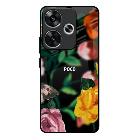 Flowers & Butterfly Poco F6 5G Glass Back Cover Online