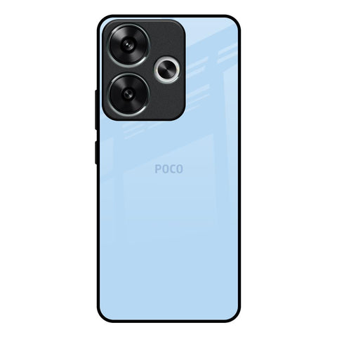 Pastel Sky Blue Poco F6 5G Glass Back Cover Online