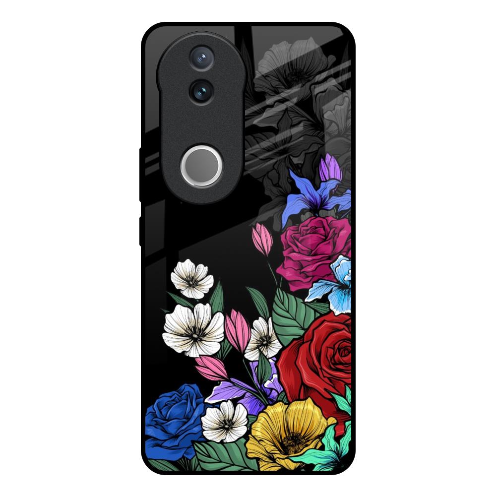 Rose Flower Bunch Art Vivo V50e 5G Glass Back Cover Online