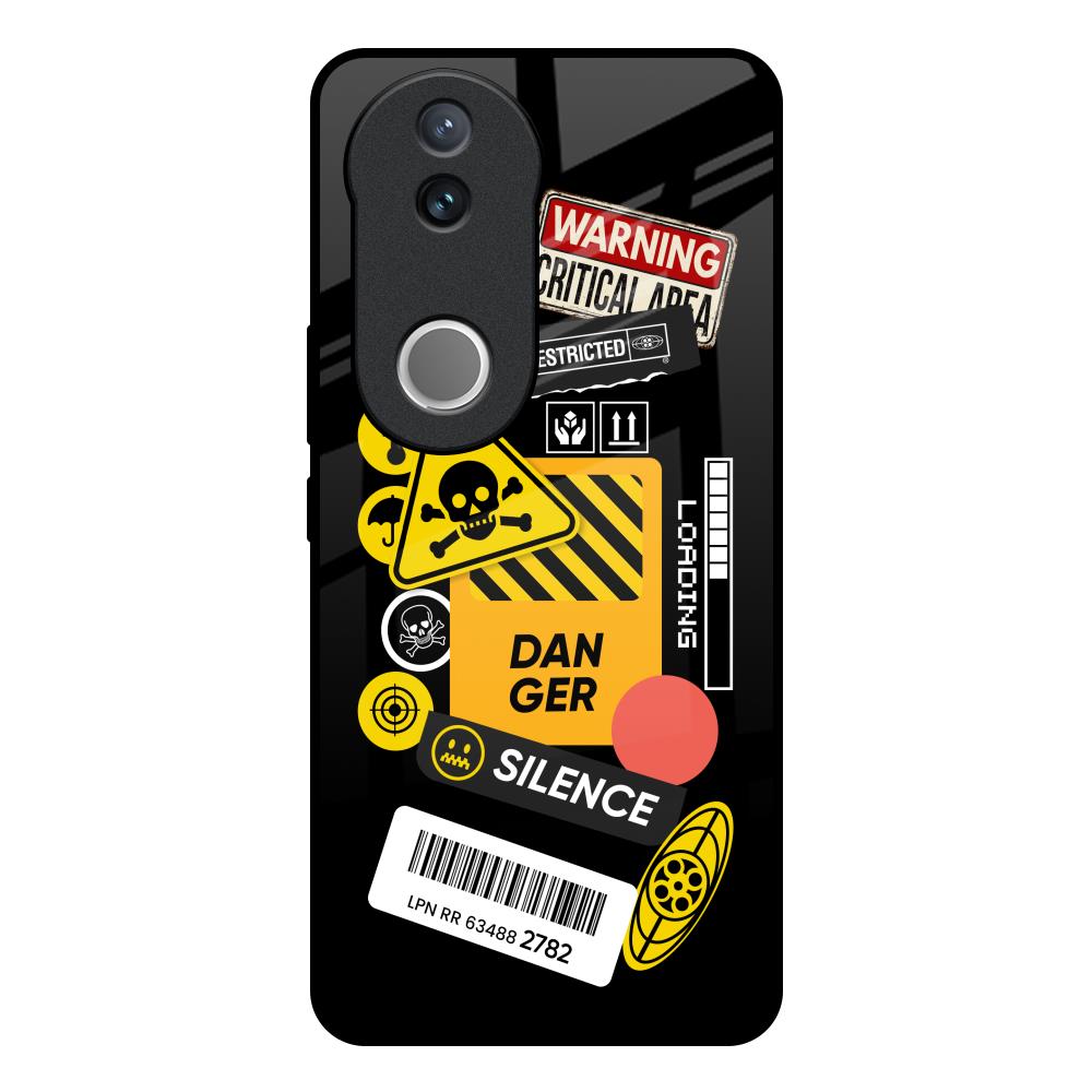 Danger Signs Vivo V50e 5G Glass Back Cover Online