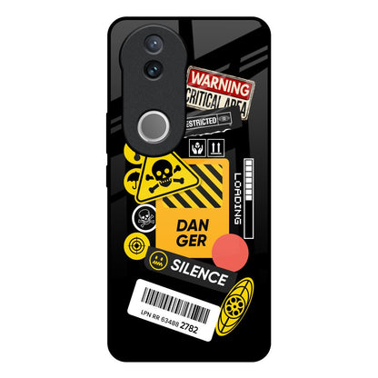 Danger Signs Vivo V50e 5G Glass Back Cover Online