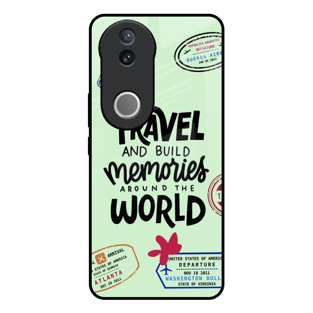 Travel Stamps Vivo V50e 5G Glass Back Cover Online