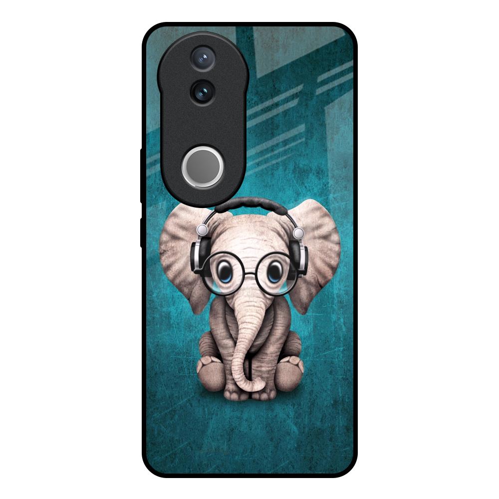 Adorable Baby Elephant Vivo V50e 5G Glass Back Cover Online