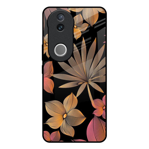 Lines Pattern Flowers Vivo V50e 5G Glass Back Cover Online