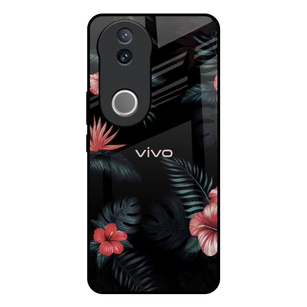 Tropical Art Flower Vivo V50e 5G Glass Back Cover Online