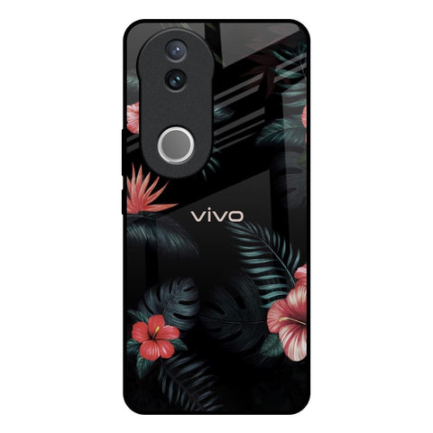 Tropical Art Flower Vivo V50e 5G Glass Back Cover Online