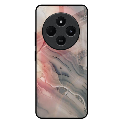 Pink And Grey Marble Redmi 14C 5G Glass Back Cover Online