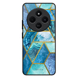 Turquoise Geometrical Marble Redmi 14C 5G Glass Back Cover Online