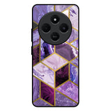 Purple Rhombus Marble Redmi 14C 5G Glass Back Cover Online