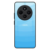 Wavy Blue Pattern Redmi 14C 5G Glass Back Cover Online