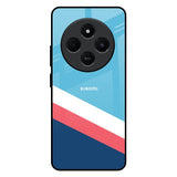 Pink & White Stripes Redmi 14C 5G Glass Back Cover Online