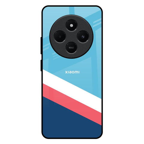 Pink & White Stripes Redmi 14C 5G Glass Back Cover Online