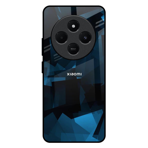 Polygonal Blue Box Redmi 14C 5G Glass Back Cover Online