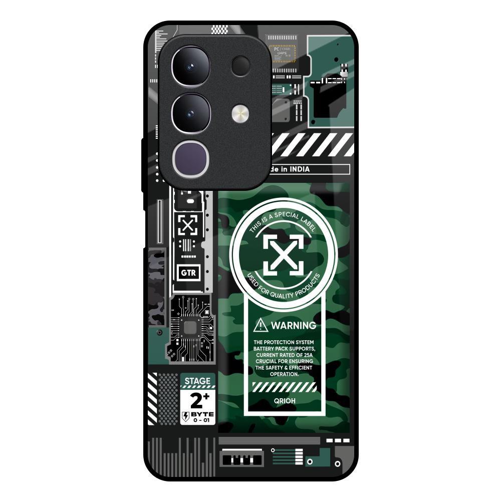 Green Camo Circuit Vivo T4x 5G Glass Back Cover Online