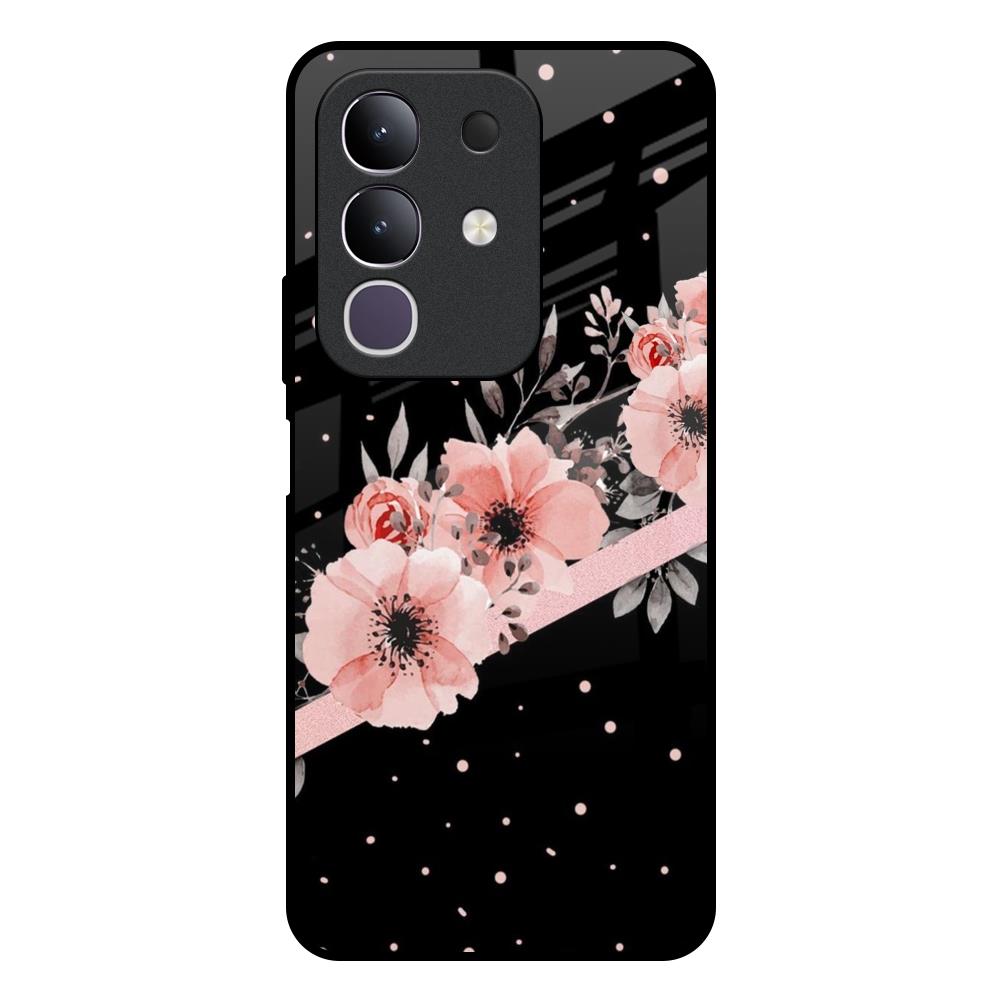 Floral Black Band Vivo T4x 5G Glass Back Cover Online