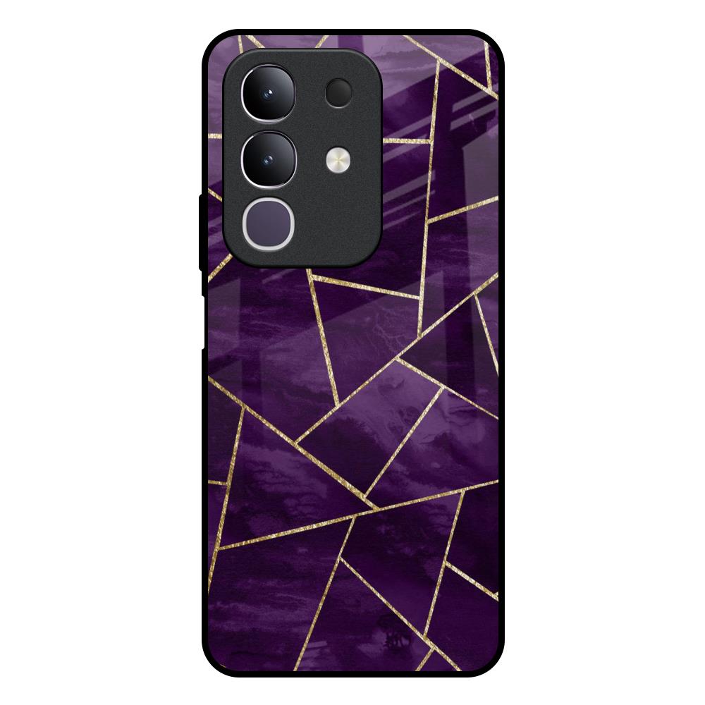 Geometric Purple Vivo T4x 5G Glass Back Cover Online